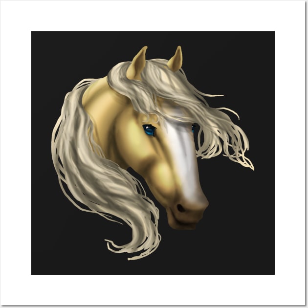 Horse Head - Palomino Blaze Wall Art by FalconArt